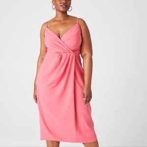 NWT, sz 14, Lane Bryant pink sleeveless pleated front dress